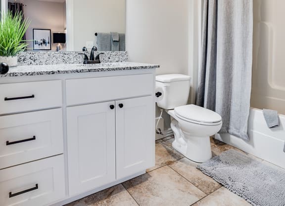Bathroom with Large Granite Countertop