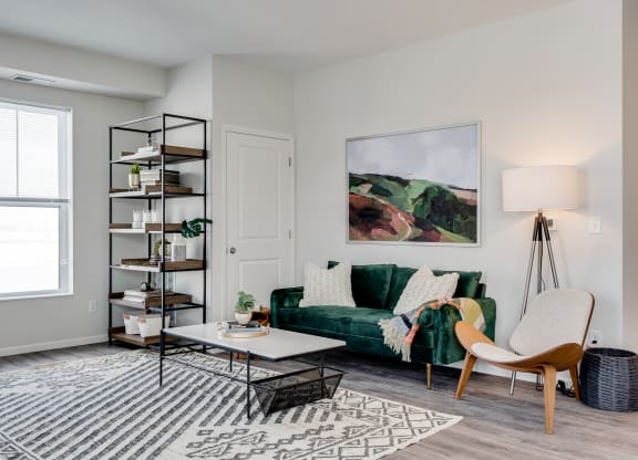 Living Room With Wood-Style Flooring