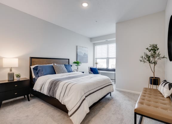 Spacious Bedroom Featuring Nook With Large Double Windows
