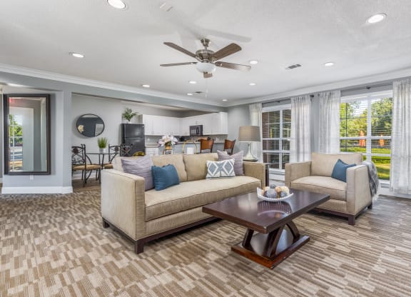 Clubhouse Lounge and Kitchen Area