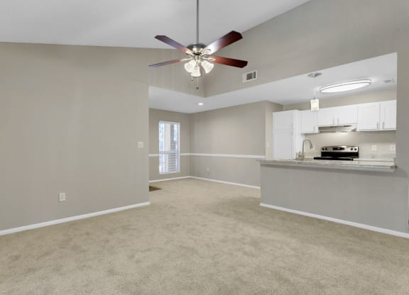 Living Area with Ceiling Fan