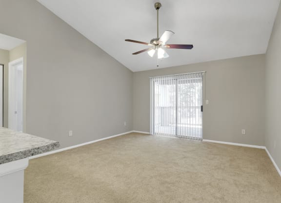 Living Area with Vaulted Ceiling