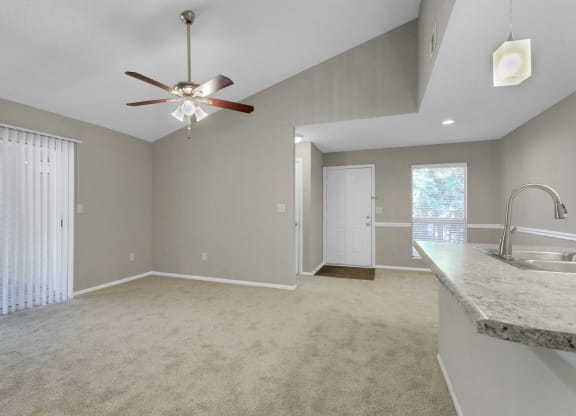 Living Area with Vaulted Ceiling