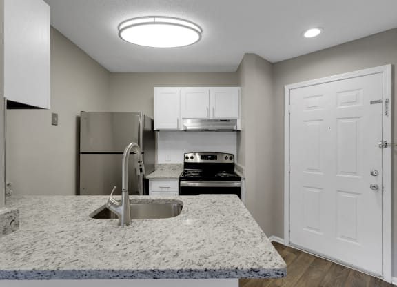 Renovated Kitchen With Stainless Steel Appliances