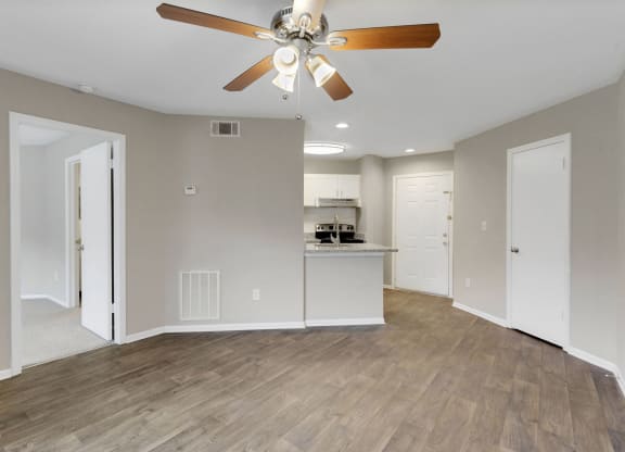 Renovated Living Area with Vinyl Plank Flooring