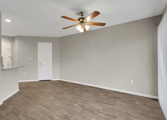 Renovated Living Area With Ceiling Fan