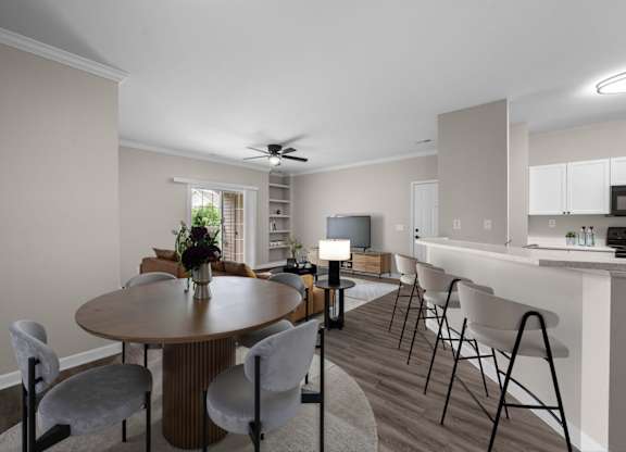 Separate Dining Area With Wood-Style Floors