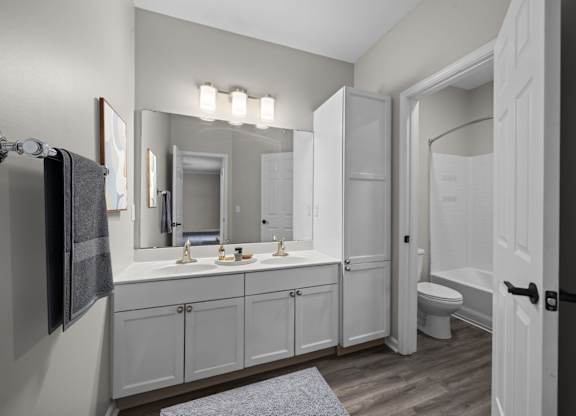 Bathroom with built in cabinetry