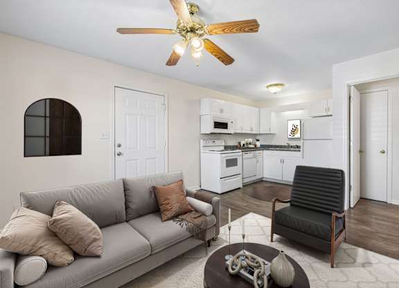 Living Room with Wood-Style Flooring