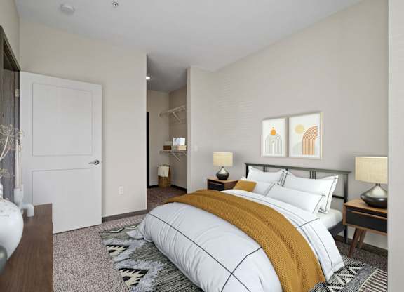Bedroom with Plush Carpeting