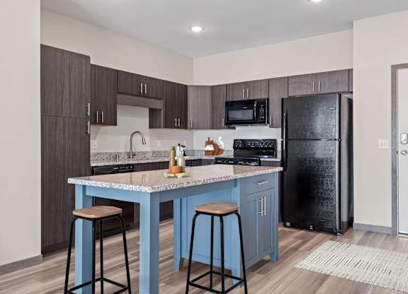 Kitchen with Black Appliances