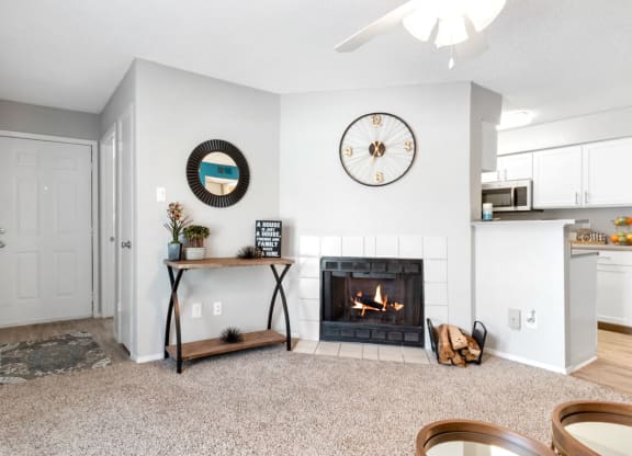 Living Area with Fireplace