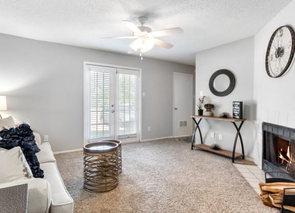 Spacious Living Area with Carpet