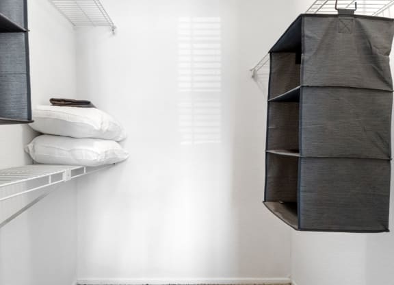 Walk-In Closet With Built-In Shelving