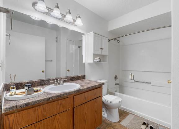 Bathroom with Wood cabinetry