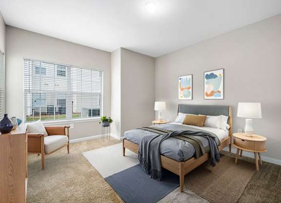 Bedroom with Plush Carpeting