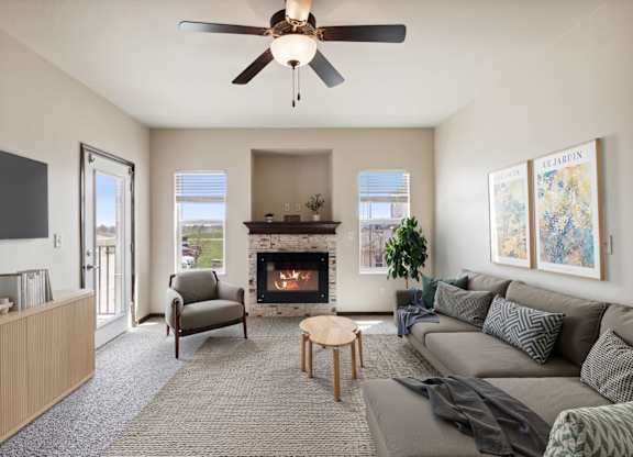 Living Room with Fireplace