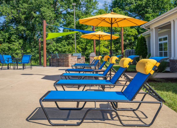 Pool Lounge Chairs On The Sundeck