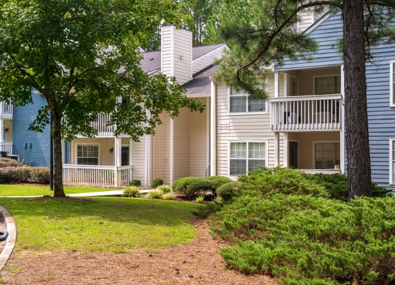 Lush Landscaping In Front Of Apartment Homes