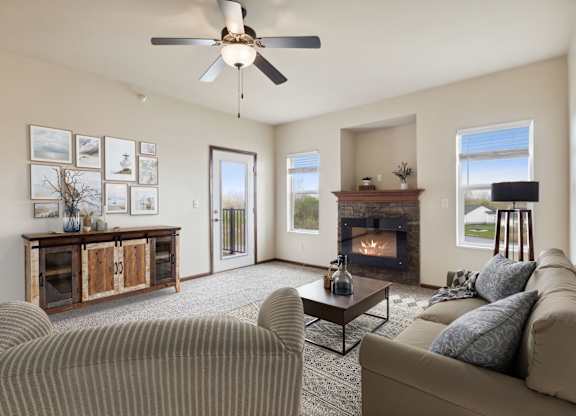 Living Room with Ceiling Fan