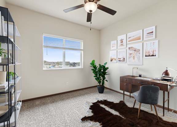 Office Space with Ceiling Fan