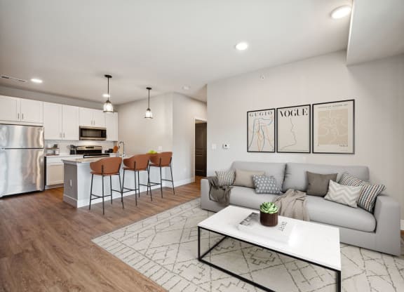 Spacious Living Area With Wood-Style Flooring
