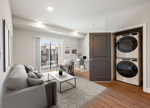 Living Room with Washer/Dryer