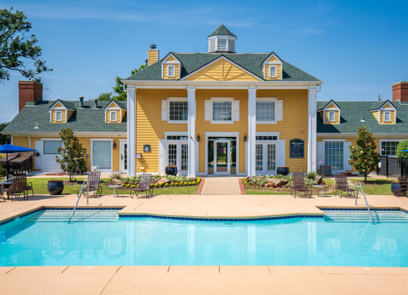 Riverchase Apartments Leasing Center Overlooking the Large Pool