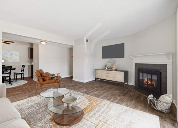 Spacious Living Area with Fireplace