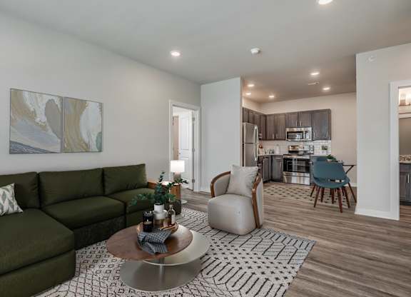 Spacious Living Area With Wood-Style Flooring