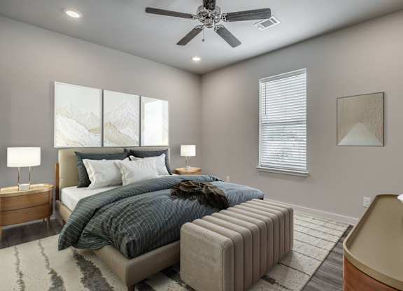 Bedroom with Wood-style flooring