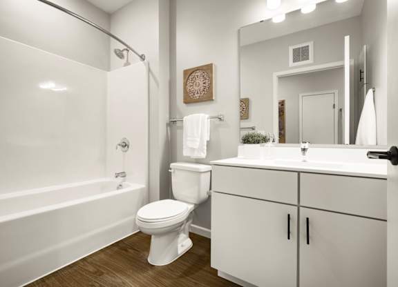 Bathroom With Wood-Style Flooring