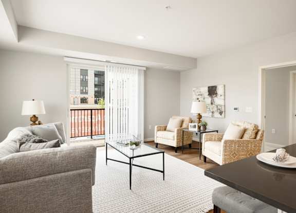 Spacious Living Area With Wood-Style Flooring