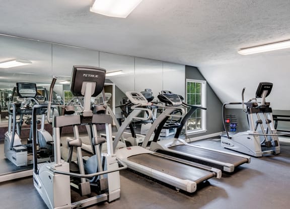 Fitness Center with Large Floor to Ceiling Mirrors
