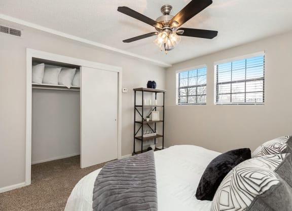 Bedroom with Sliding Closet Doors