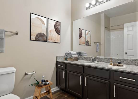 Bathroom with Wood cabinetry