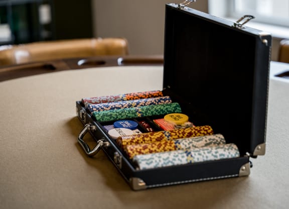 Poker Chips on the Poker Table