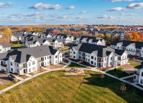 Aerial View Of Large Open Lawn Grass Area