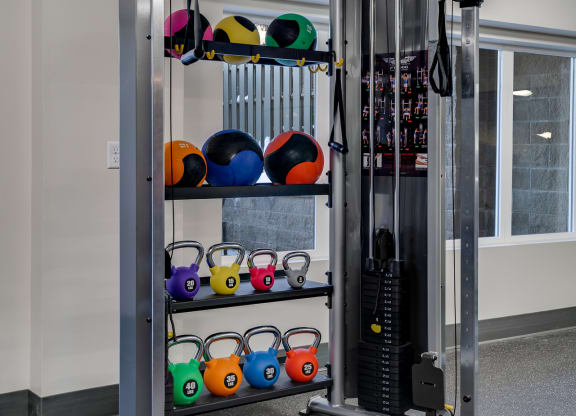 Medicine Balls and Kettlebells at the Fitness Center