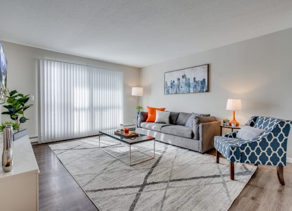 Living Room With Wood-Style Flooring