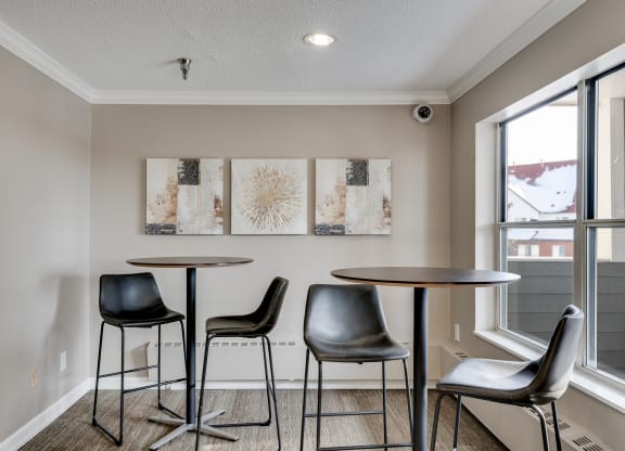 High Top Tables & Chairs In The Clubhouse