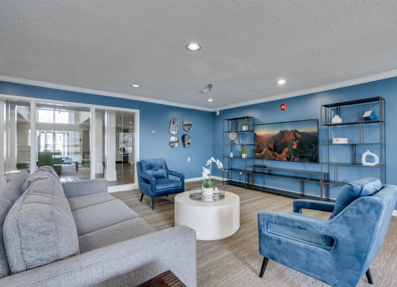 Clubhouse Lounge With Mounted Flat Screen TV