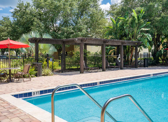 Resort Style Pool with Pergola