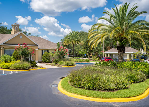 Manicured Landscaping in Front of The Carrington at Four Corners Clubhouse