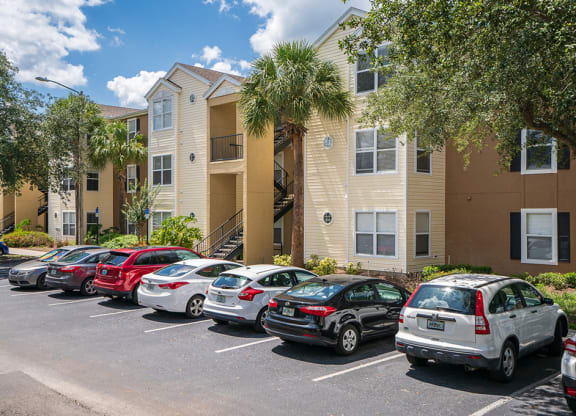 Parking Spaces in Front of an Apartment Building at The Carrington at Four Corners
