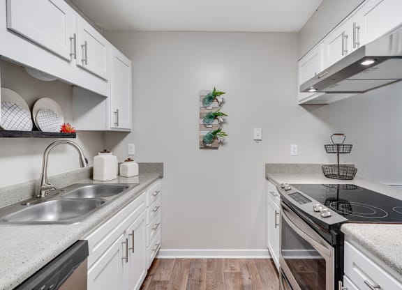 Kitchen with White Cabinetry and Stainless Steel Appliances