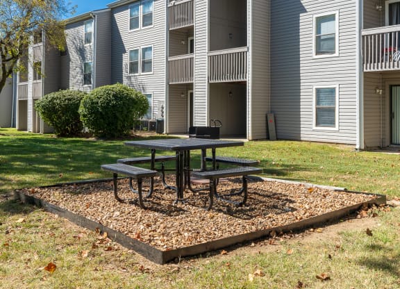 Outdoor Grilling Area with Picnic Table