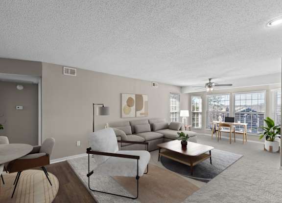 Living Room with Plush Carpeting