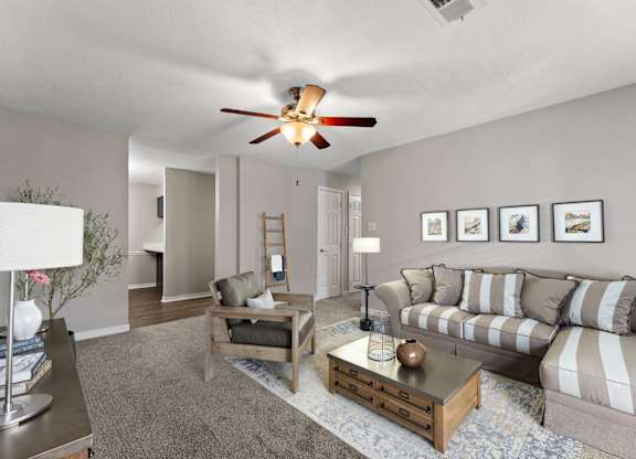Living Room with Plush Carpeting