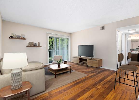 Living Area with Hardwood-Style Floors